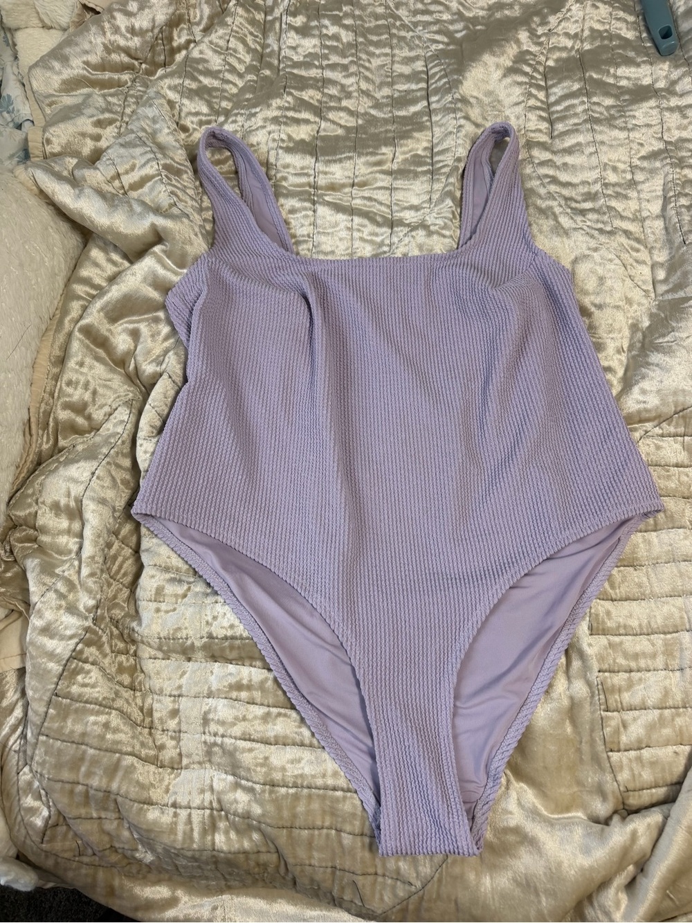 H&M Lavender Textured One-Piece Swimsuit